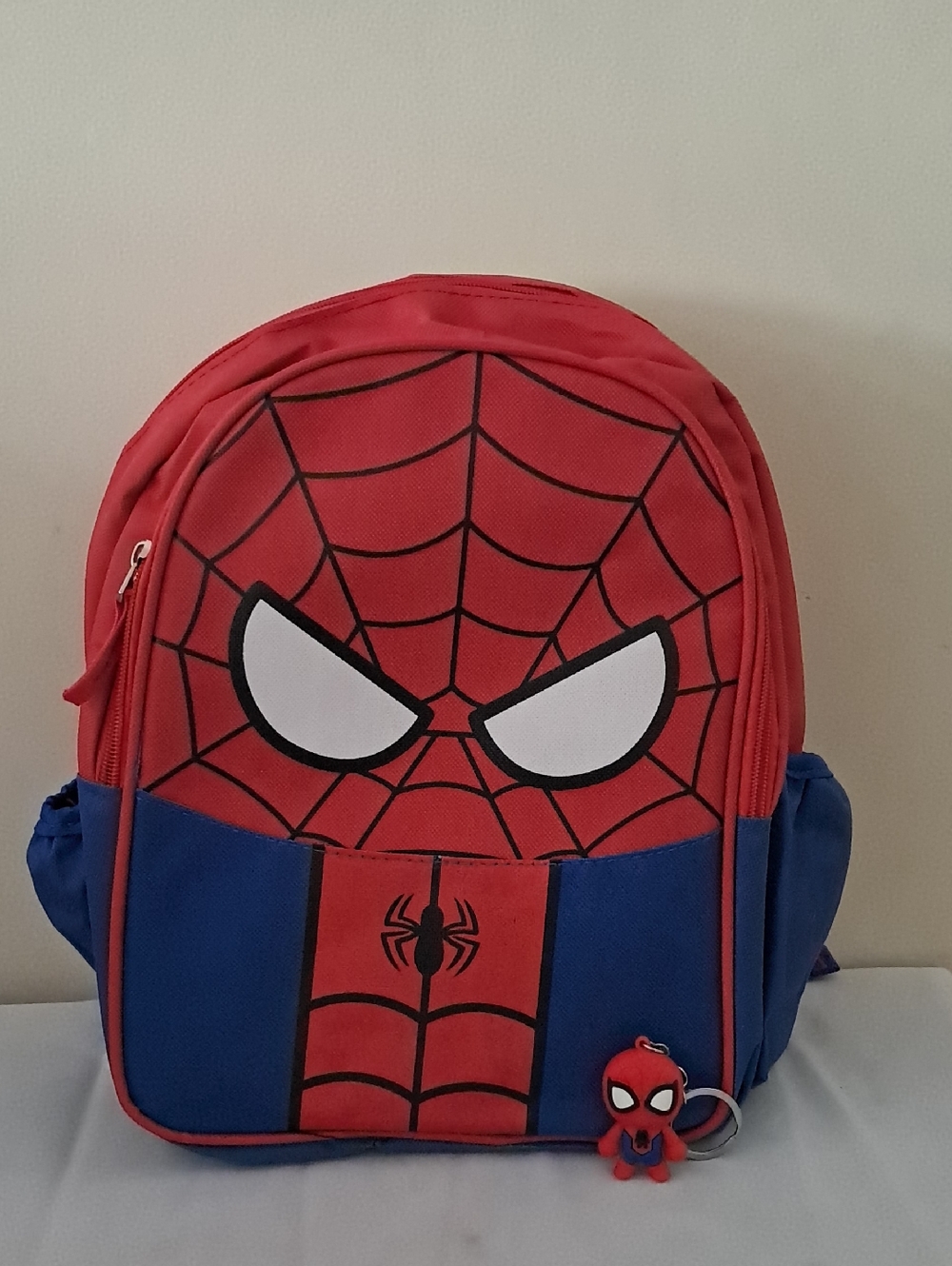 Red & Blue Spidey-Man Kids Backpack & Keychain